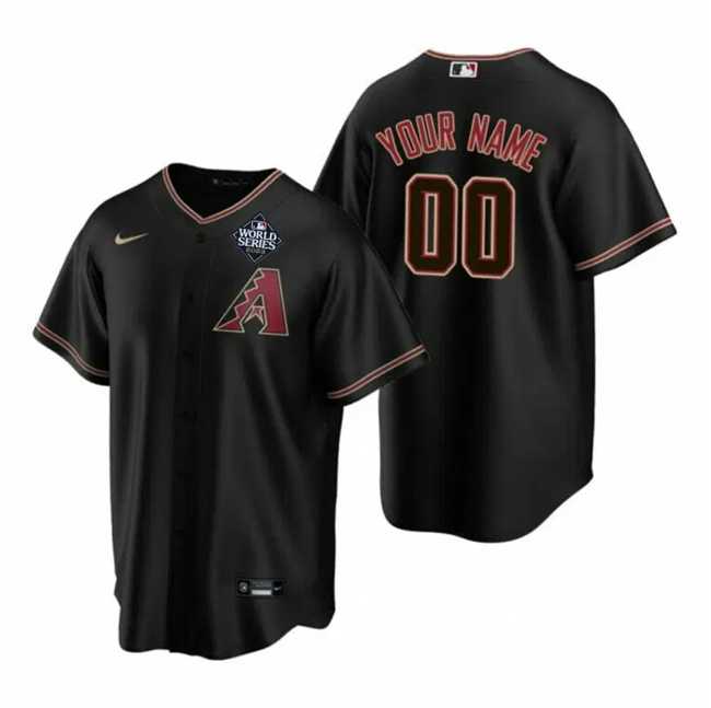 Men%27s Arizona Diamondbacks Active Player Custom Black 2023 World Series Cool Base Stitched Baseball Jersey->customized mlb jersey->Custom Jersey